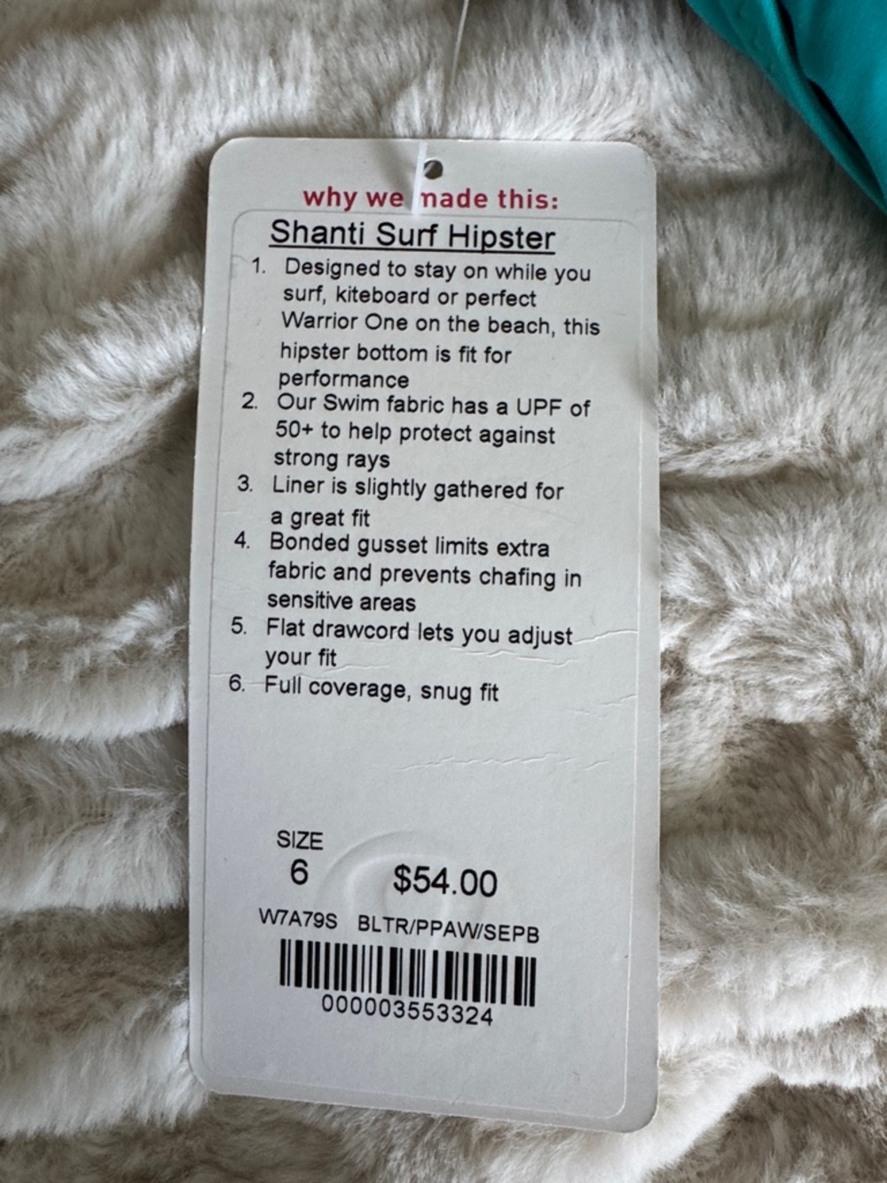 Lululemon Shanti Surf Hipster Swimwear Bottoms Size 6 NWT - Picture 4 of 6
